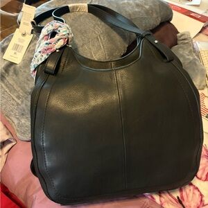 Chic Black Leather Hobo Bag